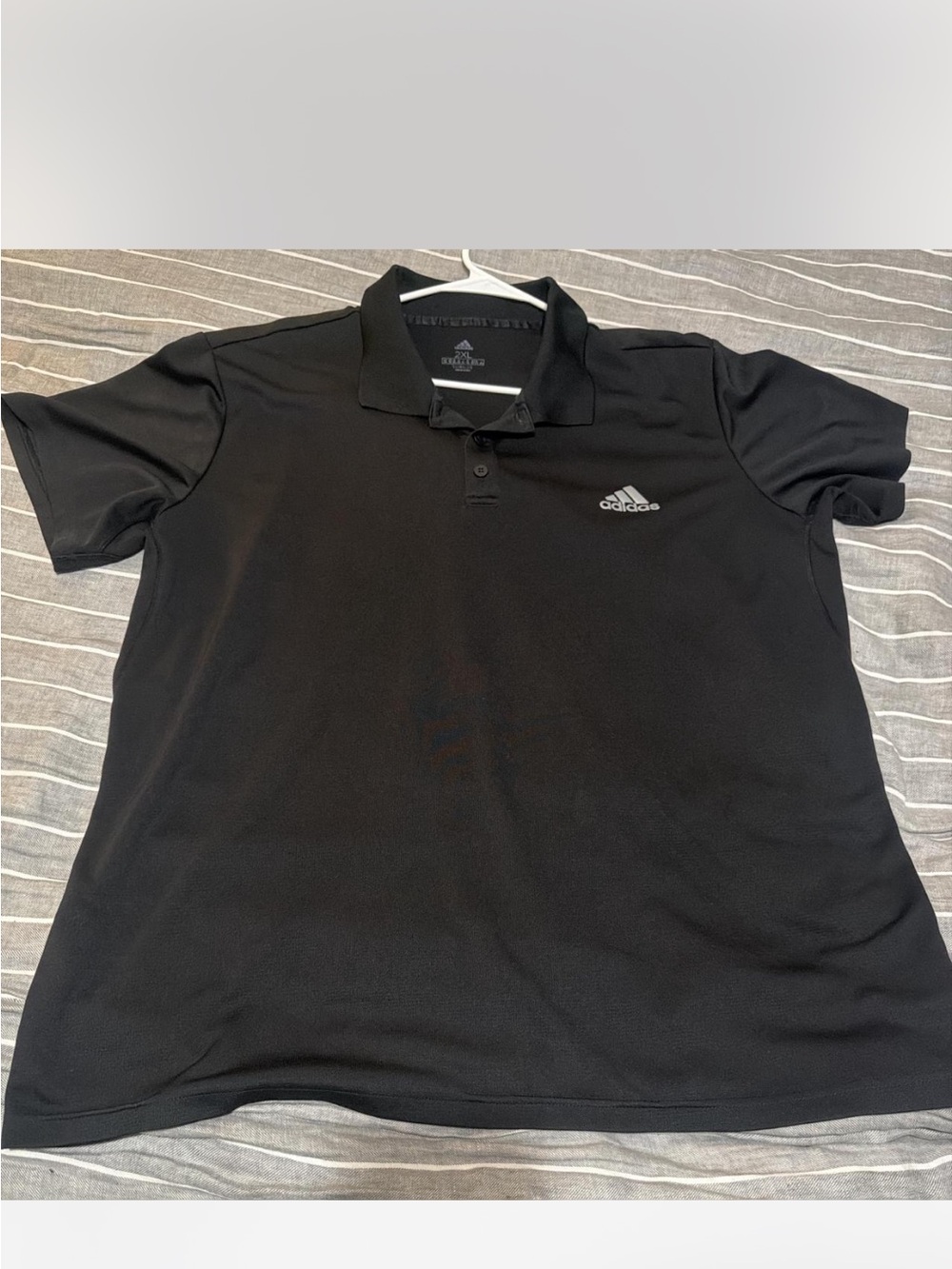adidas Black Men’s Polo with Embroidered Logo